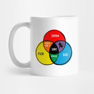 funny Venn diagram – sake (japan, god, fuck) Mug